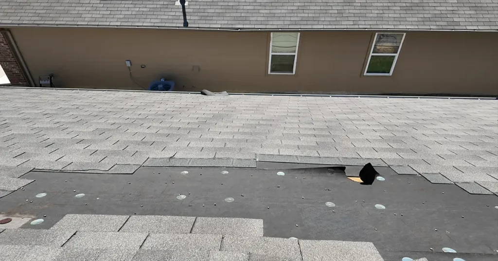 Wind Damaged Roof in Austin Texas