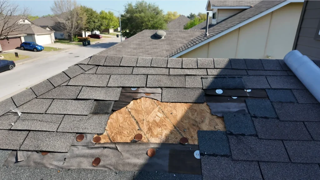 Leaky Roof Repair After Wind Storm In Texas
